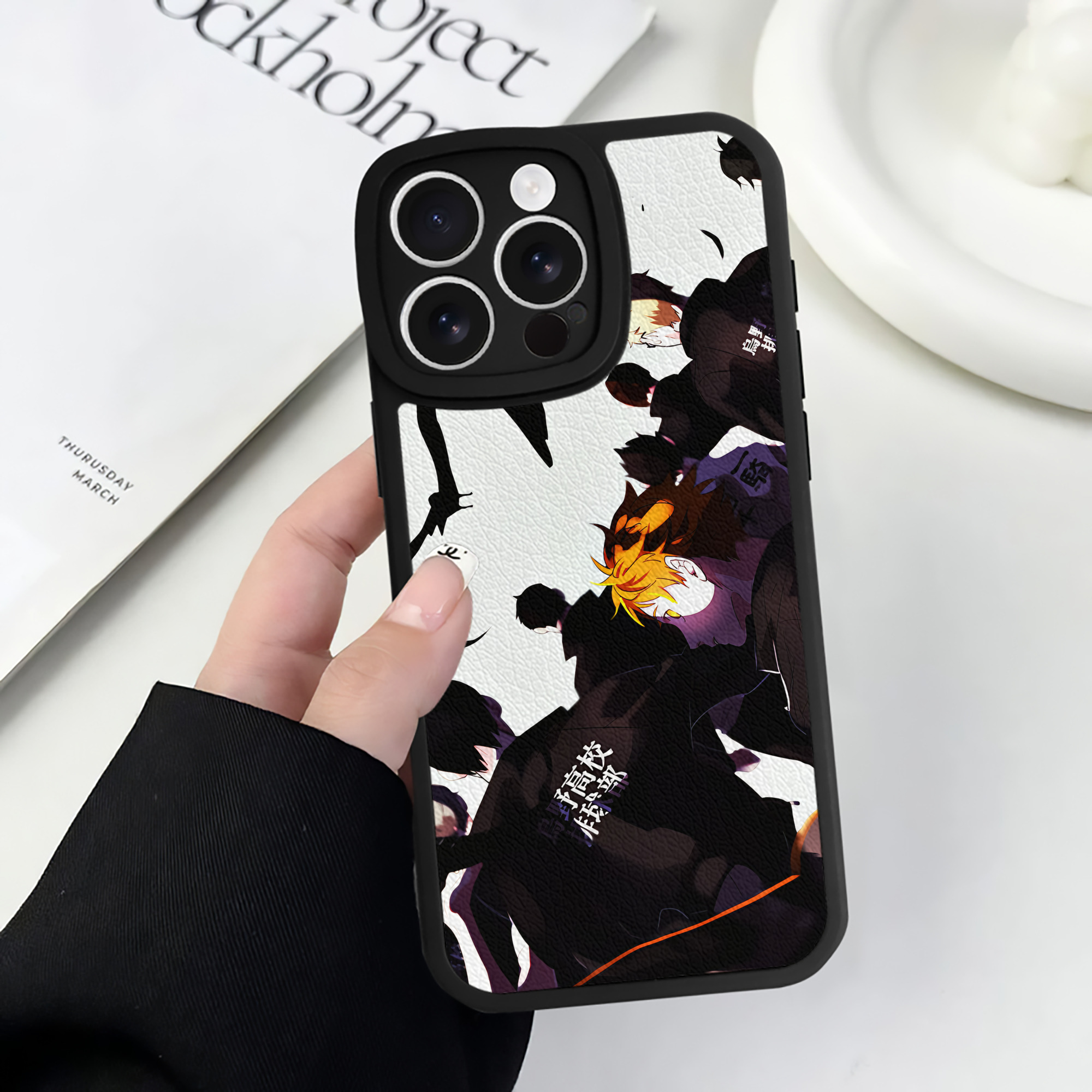 （画像用） ハイキュー!! Haikyu!! 【iPhone 16シリーズ対応】シリコンスマホケース（レザー調） 材質：シリコン